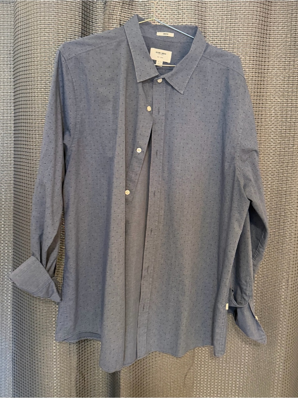 Cotton Poplin Long-Sleeve Dress Shirt in Chambray Blue